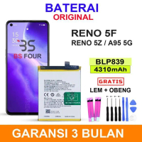 ( FREE BONUS ) BATERAI BATRE CPPC RENO 5F / RENO 5Z / A95 5G / BLP839 ORIGINAL - RENO 5F Battery - R