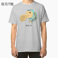 印花體恤寬松打底圓領鳥類渡渡鳥短袖T恤學霸古生物歷史侏羅紀201