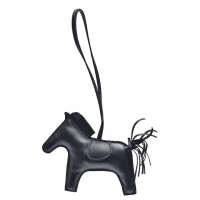 【Hermes 愛馬仕】RODEO MM 馬兒造型拼色小羊皮鑰匙圈/吊飾(小-黑H064930CA-BLK)