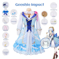 Game Genshin Impact Kamisato Ayaka Cosplay Costume Big Size Ayaka New Outfit Springbloom Missive Dress Hat Wig Halloween Costume