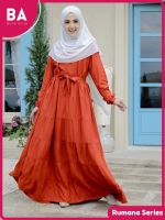 Rumana Dress Gamis Hitam Polos Remaja Wanita Anak Perempuan Kekinian Bahan Twil Jatuh Twiil Katun Tw