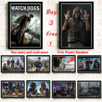 Watch Dogs Coated Paper posters game Home Furnishing decoration Drawing core Wall stickers Frameless