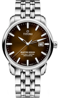 TITONI 梅花錶 大師系列 天文台認證機械腕錶(83188S-662)-41mm-咖啡面鋼帶【刷卡回饋 分期0利率】【APP下單22%點數回饋】