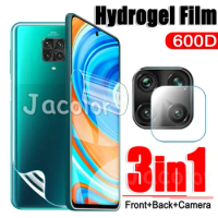 3 IN1 Hydrogel Film For Xiaomi Redmi Note 9S 9 Pro Max 9Pro Screen Protector For Note9Pro Note9S Note9 Back Camera Glass 600D