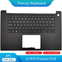 New For Dell XPS 15 9570 Precision 5530 Laptop Palmrest Case Keyboard US English Version Upper Cover