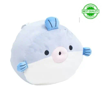Bantal Sofa Anak Tema Animal Drum Puffer Fish 40cm - Biru  (Best Quality)