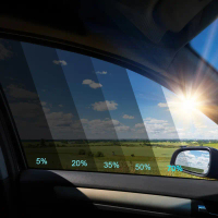 2pcs/4pcs Black Car Window UV And Scratch Resistant 100.0 X49.99 Cm Household Window Glass Architect