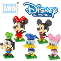 Disney Mickey Mouse LNO building blocks Donald Duck cartoon animated mini toy building blocks for children's birthday gifts