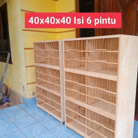 Sangkar burung tingkat sekat kotak BOK ternak kenari isi 6 pintu