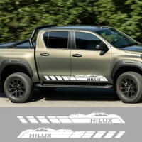 Pickup Door Side Stripes Sticker For Toyota Hilux Vigo Revo Truck Graphics Mountain Decor Covers Car Decals Auto Accessories