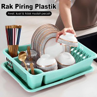Rak Piring Multifungsi / Rak Piring Plastik Serbaguna Dengan Nampan Rak Tirisan Piring Wastafel Pink