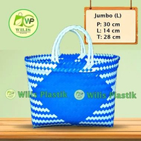 Wilis Plastik READY STOCK - Tas Anyaman Plastik Tas Belanja Pasar Untuk Hampers Parcel Souvenir Kaca