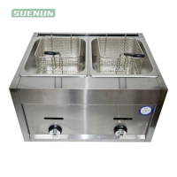 Commercial Gas Fryer Gas Fryer Energy Saving Double Cylinder Fryer Stainless Steel French Fries Fryer