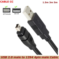 USB 2.0 to IEEE1394 4-pin Firewire Data Cable for Sony DV Digital Camera Printer Scanning Discussion 1394 Video Cable