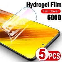 5PCS Safety Film For Xiaomi Poco X3 NFC M3 M4 Pro F3 GT F2 Screen Gel Protector Hydrogel Film X3Pro X3NFC M3Pro Soft Not Glass