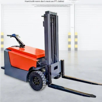 Electric Forklift 1 Ton Small Hydraulic Lifting Stacker Stand-up Driving Truck