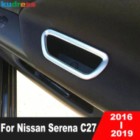 For Nissan Serena C27 2016 2017 2018 2019 Matte Car Inside Door Armest Storage Box Frame Cover Trim Interior Molding Accessories