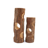 Hamster Natural Wooden Tunnels Tubes Bite-resistant Hideout Tunnel Molar Toy For Indoor Cats Dogs Accessories