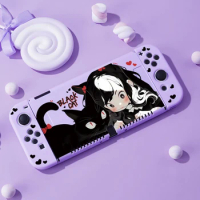 Anime girl Case for Nintendo Switch OLED, NS Game Accessories,Handheld Separable Shell for NS Joycon, Panda Switch Oled Cover