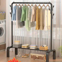 Simple Clothes Drying Rack Floor-to-ceiling Folding Balcony Clothes Drying Rack Household Bedroom Household Clothes Drying Rod F