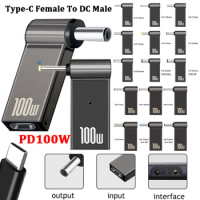 PD 100W Laptop Power Charger Supply Adapter Connector USB Type-C Female to DC Male Jack Converter for Lenovo Asus DELL HP Laptop