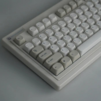 ECHOME Minimalist Retro Style Keycap Set PBT Dye Subbed Grey Spherical Keyboard Cap MA Profile Key Cap for Mechanical Keyboard