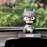 Q-version Batman Anime Figurine Model Ornaments Cartoon Shake Head Doll Desktop Ornaments Car Interior Accessories Gifts