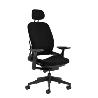 【Steelcase】Leap Chair 全功能款工學辦公椅｜頭枕版｜3D KNIT｜全黑款(Steelcase Leap Chair)