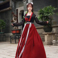 Chinese Traditioanl Hanfu for Woman Elegant Fairy Dance Costume Oriental Stage Performance Retro Embroidered Folk Dresses