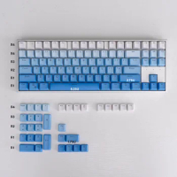 Gradient Blue Keycaps 120 Keys PBT Double Shot OEM Height Backlight Through Mechanical Keyboard GK61 Anne Pro 2
