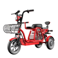 *Electric bike parent-child 3 wheels electric bicycle large lithium battery 12inch e bicycle 400W 48V powerful e bike