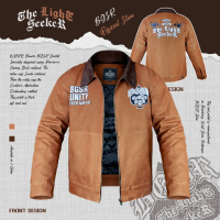 BGSR Jaket Suede Kerah Kulit WORK JACKET Pria Varsity Cowok Rider Motor Vintage Premium Tebal keren