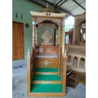 Mimbar masjid+mimbar minimalis+mimbar kayu jati asli+mimbar khutbah jumat+mimbar kubah