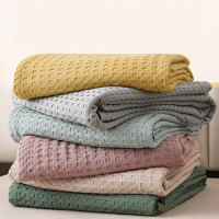 Cotton Summer Cool Thin Towel Blanket Waffle Plaid Classic Style Sofa Bed Thread Blankets Single Quilt Home Bed Soft Bedspread