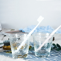 開發票 日式洗簌玻璃杯餐廳透明加厚耐熱水杯家用果汁飲料錘紋杯子ins風