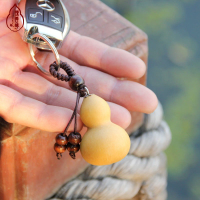 小葫蘆鑰匙扣鑰匙鏈鑰匙環文玩手捻天然烙畫葫蘆掛件手把件臻善緣