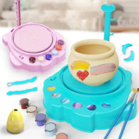 Electric DIY Ceramic Crafts Set Clay Pottery Wheel Craft Kit for
