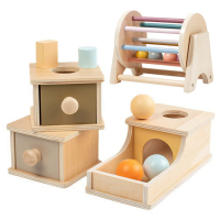 Baby Wooden Montessori Toys for 6-12 Months Coin  Toddlers Educational Toy Shape Sorter Spinning Drum Ball Coin Drop Toy Gift
