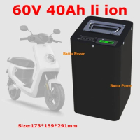 60v 40ah lithium battery li ion battery pack with BMS for 3000w e-bike scooter bicycle motorcycle vehicle + 5A charger