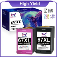 2X 67XL Black Color Ink Cartridges for HP DeskJet 2722 2725 2755 Plus 4132 4110