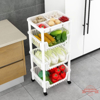 廚房菜籃子置物架多層蔬菜收納架子多功能果蔬玩具落地帶輪子菜筐