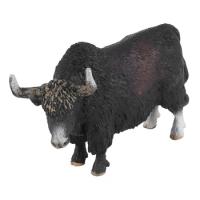 14.5X3.5X8.5Cm Classic Black Yak Animals Action Figures Cattle Bull Ox Figurine Pvc Cute Lifelike Model Toy