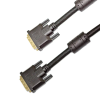 【Fujiei】DVI-D公對公鍍金頭數位類比編織線5米(DVI25 高清螢幕連接線)