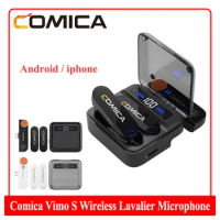 Comica Vimo S 2.4G Compact Wireless Lavalier Microphone With Charging Case for iPhone Android Phone for Vlogging Live Streaming