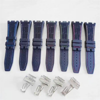 Silicone Watch Band 26mm Strap For Casio GA2100 Watch Straps Curved Mouth with Metal Silver Buckle Replacement Watch Accessories