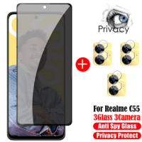 3D Privacy Screen Protectors For Realme C55 Anti-spy Protective Glass For Realme C55 Camera Film