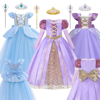 Girl Rapunzel Cinderella Princess Dress Kids Halloween Birthday Party Clothing Children Cosplay Cost