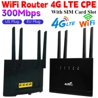 WIFI Router 4G SIM Card 300Mbps Wireless Modem WiFi Router with SIM Card Slot RJ45 WAN LAN Smoother Wireless Internet Router