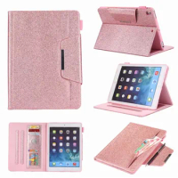 Fashion Glitter Bling Case Cover For iPad Air 2 Case PU Leather Fundas For iPad 9.7 2018 Pro 9.7 Coque Cover For iPad 2018 Case
