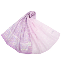 TRUSSARDI 變形蟲圖案純綿抗UV長型薄圍巾-粉紫色
